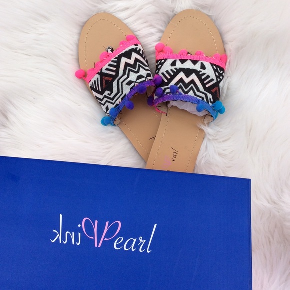 Pink Pearl Flat Sandals - Picture 3 of 7